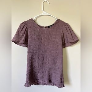 Madewell purple smocked bodice top, size small
